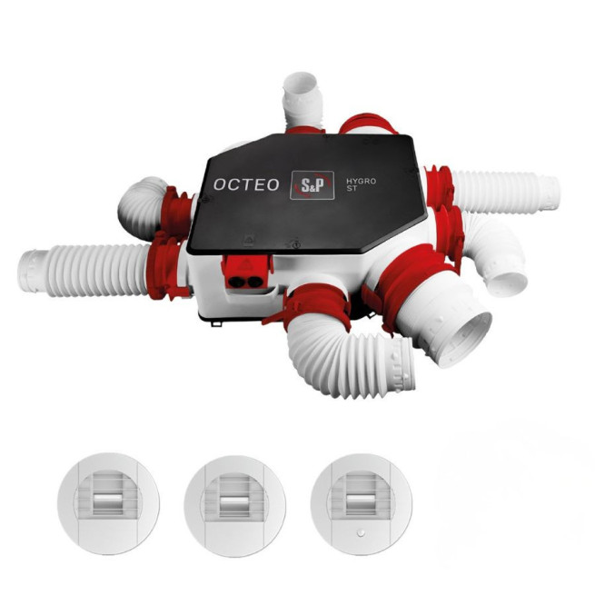 Kit VMC OCTEO HYGRO ST KHB S&P Unelvent – VMC hygroréglable rénovation jusqu’à 6 sanitaires