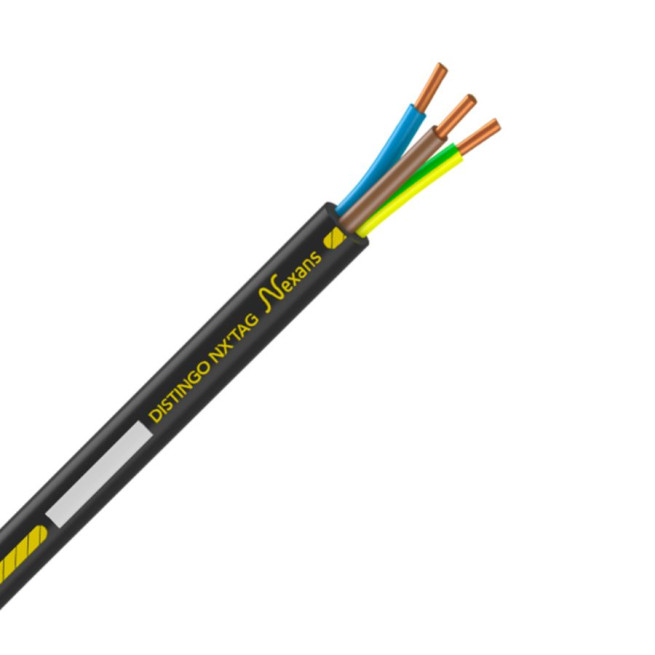 Câble rigide R2V cuivre - 3G2,5 mm² - Couronne de 25 m - Distingo