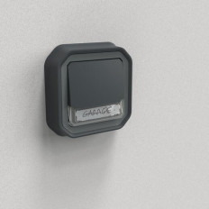 Poussoir lumineux porte-étiquette Anthracite Plexo