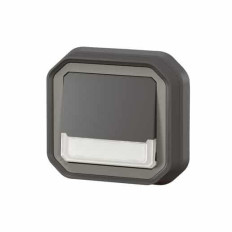 Poussoir lumineux porte-étiquette Anthracite Plexo