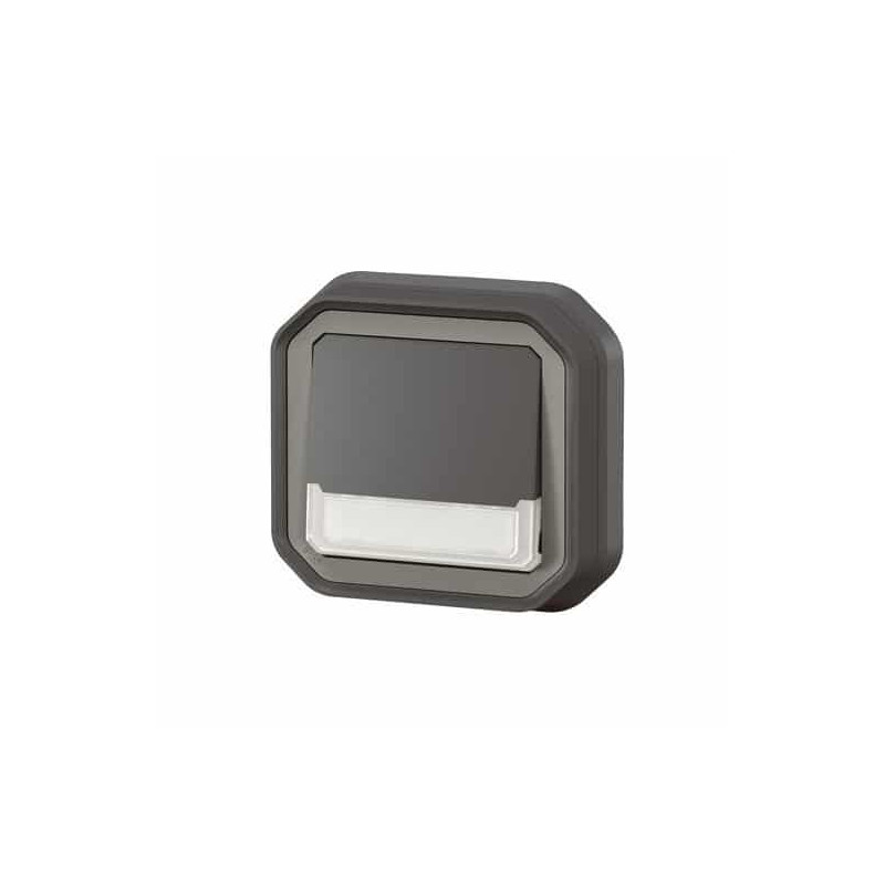 Poussoir lumineux porte-étiquette Anthracite Plexo