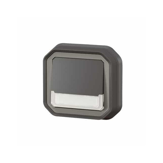 Poussoir lumineux porte-étiquette Anthracite Plexo