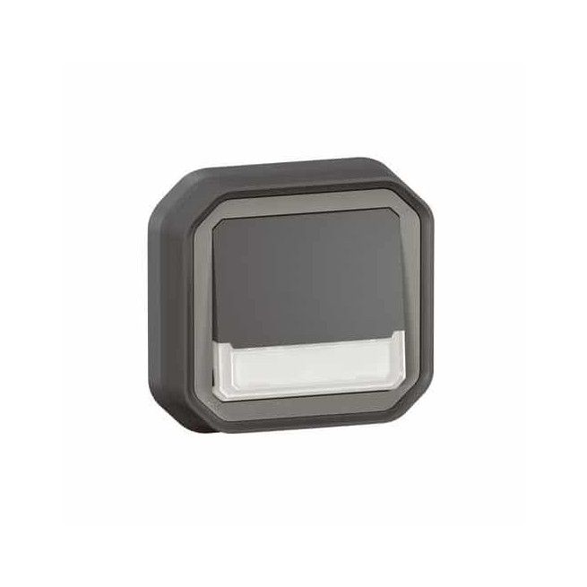 Poussoir lumineux porte-étiquette Anthracite Plexo