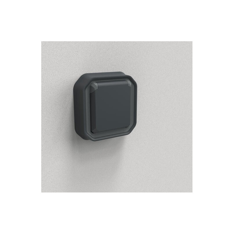 Prise 2P+T encastrée Anthracite Plexo