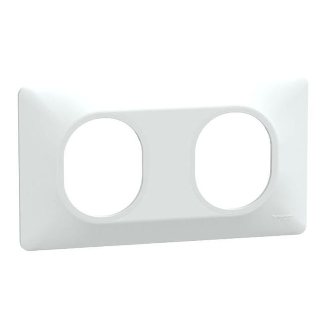 Plaque de finition Ovalis 2 postes horizontale Schneider Electric – Design moderne