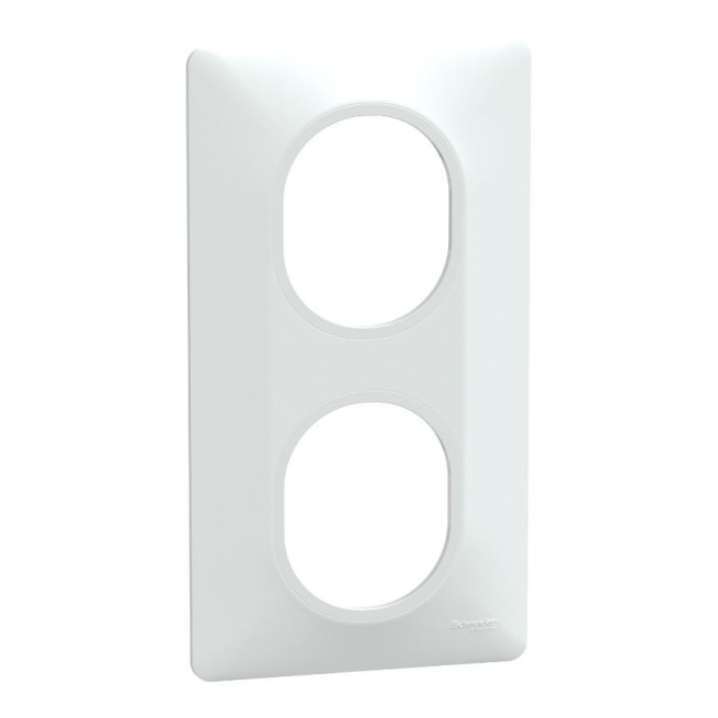 Plaque de finition Ovalis 2 postes verticale Schneider Electric – Design moderne