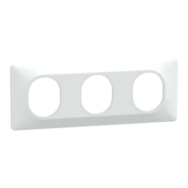 Plaque de finition Ovalis 3 postes horizontale Schneider Electric – Design moderne