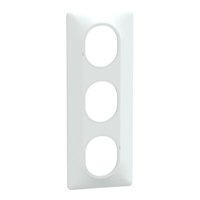 Plaque de finition Ovalis 3 postes verticale Schneider Electric – Blanc ou anthracite