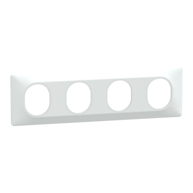 Plaque de finition Ovalis 4 postes horizontale Schneider Electric – Blanc ou anthracite