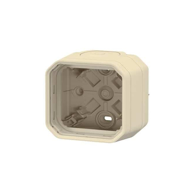 Boîtier saillie 1 poste Sable Plexo