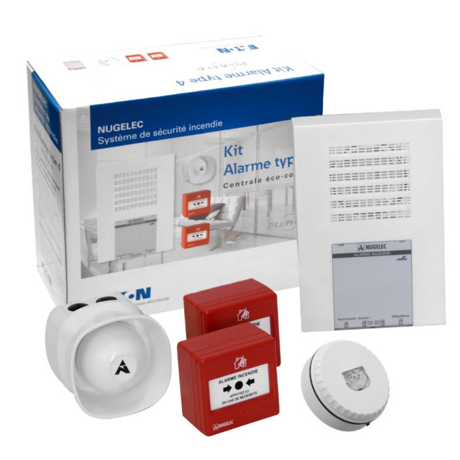 Kit alarme incendie Type 4 Planète Eaton 31998 – Centrale + DM + Sirène