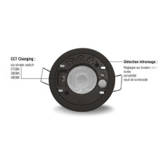 Downlight LED REDA-MG 6W CCT avec détecteur IR IP65 – Airis LED