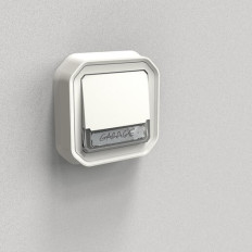 Poussoir NO-NF lumineux porte-étiquette Plexo
