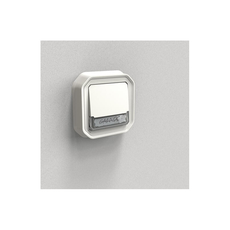 Poussoir NO-NF lumineux porte-étiquette Plexo
