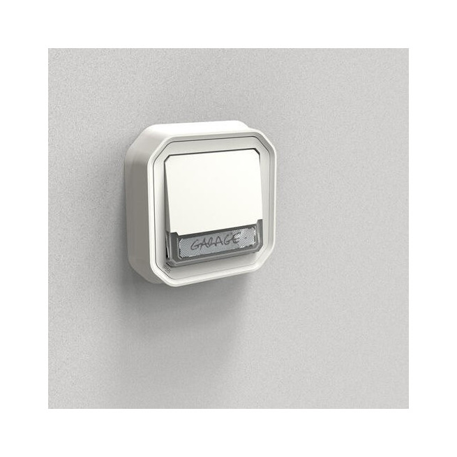 Poussoir NO-NF lumineux porte-étiquette Plexo