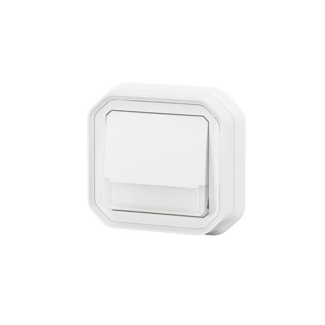 Poussoir NO-NF lumineux porte-étiquette Plexo