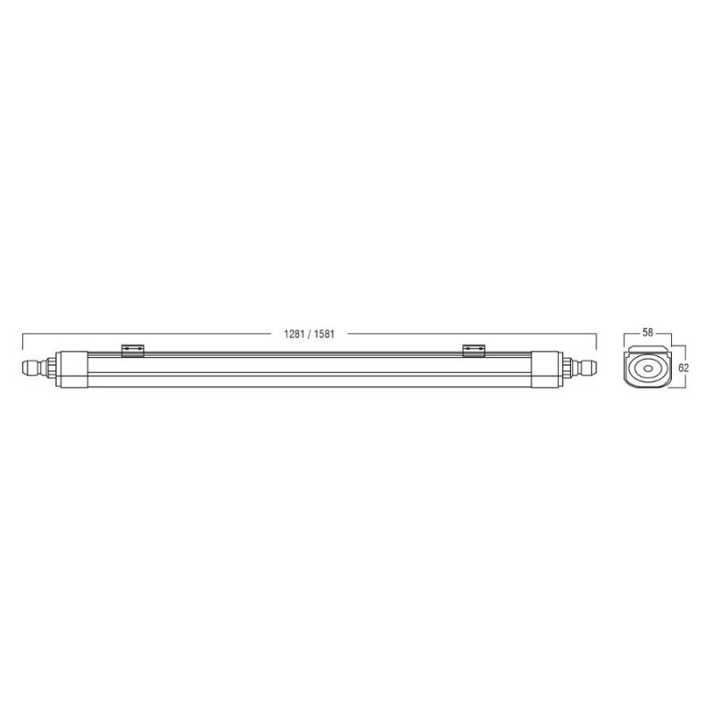 Réglette LED étanche ALVIK 50W CCT Airis LED – Luminaire IP65 1500 mm