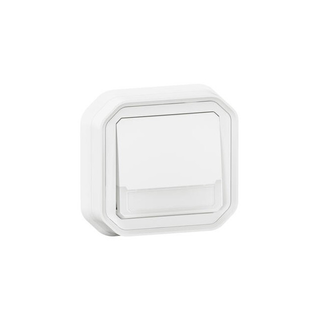 Poussoir NO-NF lumineux porte-étiquette Plexo