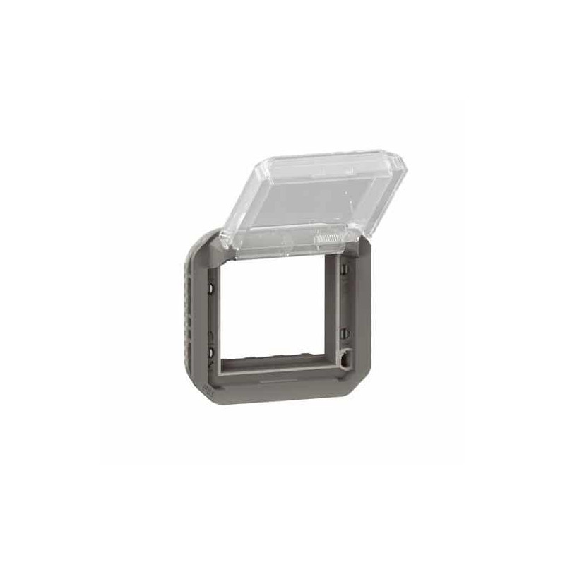 Adaptateur Mosaic volet transparent Anthracite Plexo