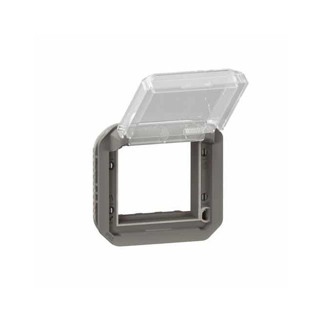 Adaptateur Mosaic volet transparent Anthracite Plexo