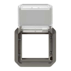 Adaptateur Mosaic volet transparent Anthracite Plexo