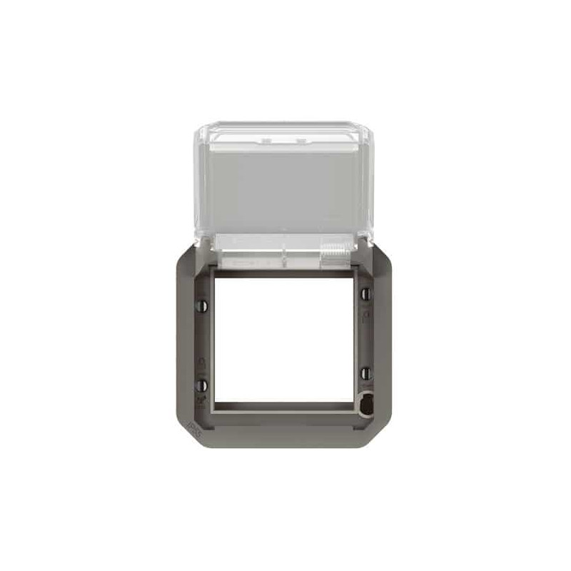 Adaptateur Mosaic volet transparent Anthracite Plexo