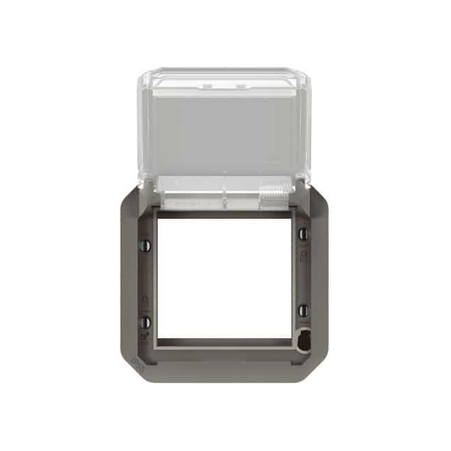 Adaptateur Mosaic volet transparent Anthracite Plexo