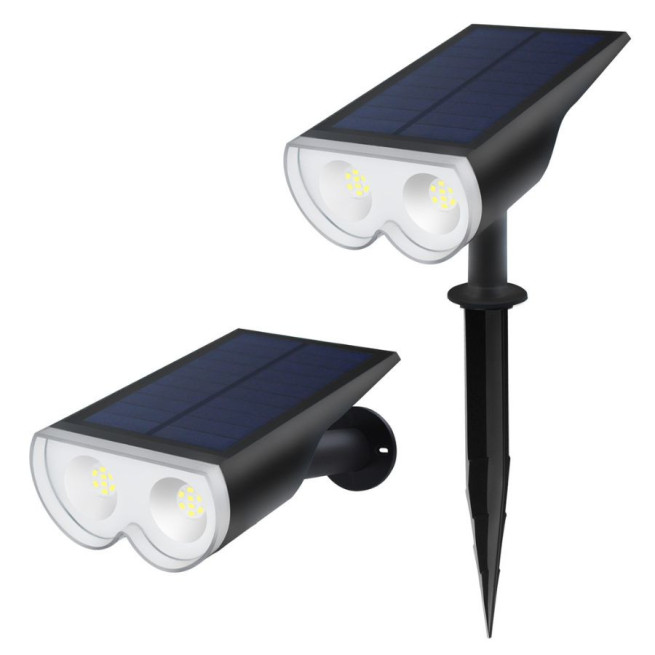Projecteur LED solaire 3W 300 lm IP65 mural ou piquet Xeta Wolix