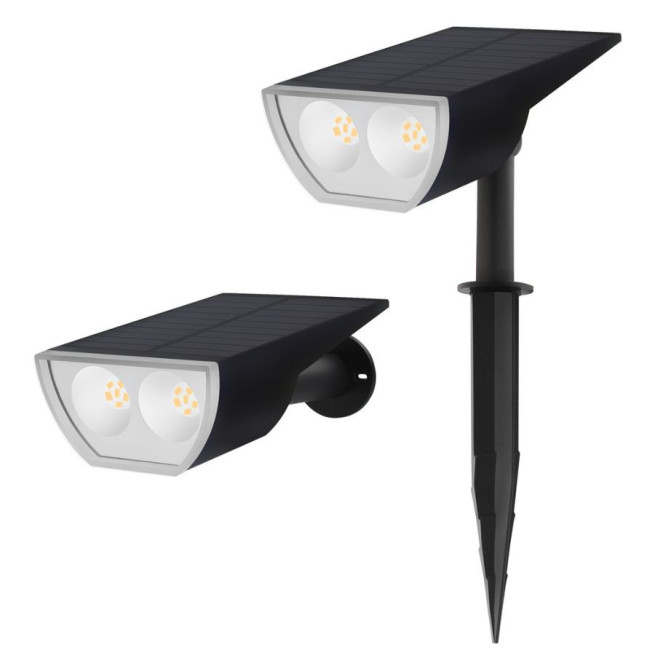 Mini projecteur LED solaire 1W 150 lm IP65 mural ou piquet Xeta Wolix Mini