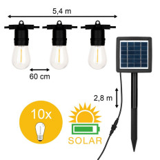 Guirlande LED solaire 5,4 m IP44 avec panneau solaire Bailey