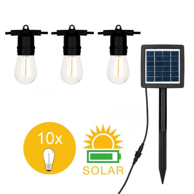 Guirlande LED solaire 5,4 m IP44 avec panneau solaire Bailey