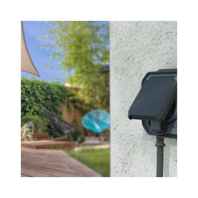 Prise de courant 2P+T Anthracite Plexo