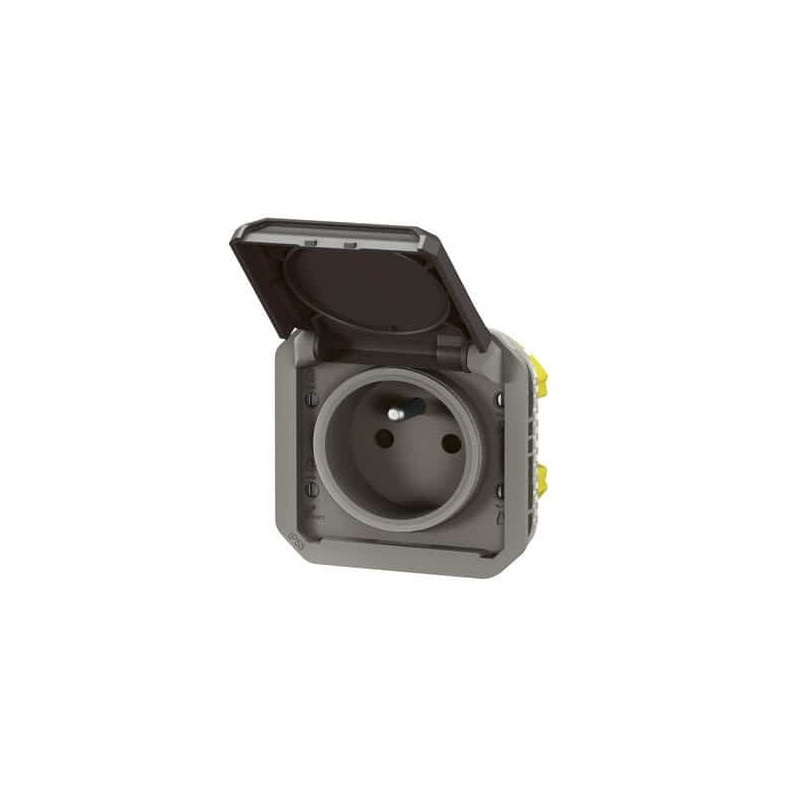 Prise de courant 2P+T Anthracite Plexo