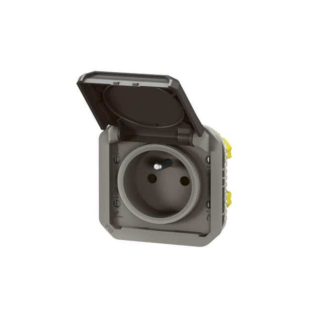 Prise de courant 2P+T Anthracite Plexo