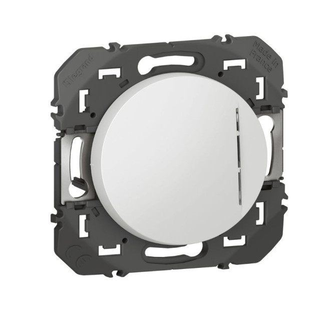 Interrupteur Dooxie Legrand avec voyant lumineux 10AX blanc noir aluminium