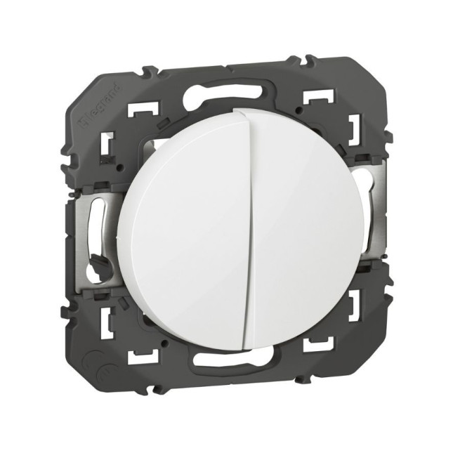 Poussoir double Dooxie Legrand 6A blanc noir aluminium