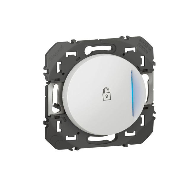 Poussoir Dooxie Legrand 6A voyant lumineux cadenas blanc aluminium