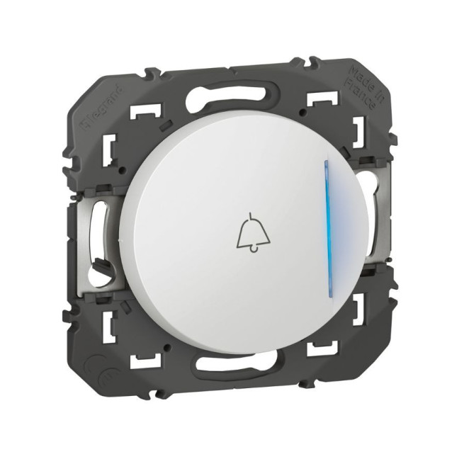 Poussoir Dooxie Legrand 6A voyant lumineux sonnette blanc aluminium