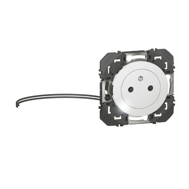 Prise 2P+T avec voyant Dooxie Legrand blanc aluminium