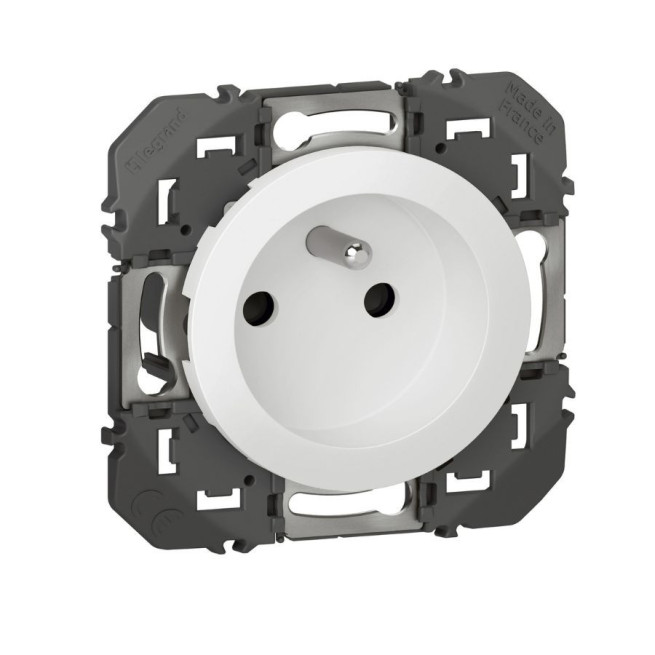 Prise 2P+T à puits Dooxie Legrand blanc noir aluminium