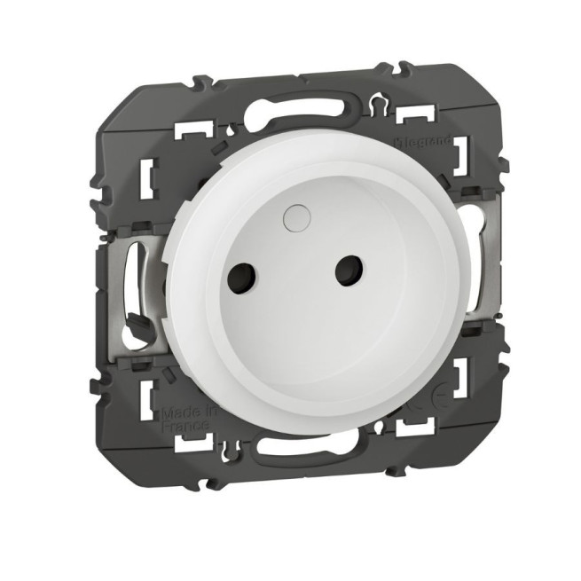 Prise 2P à puits Dooxie Legrand blanc noir aluminium