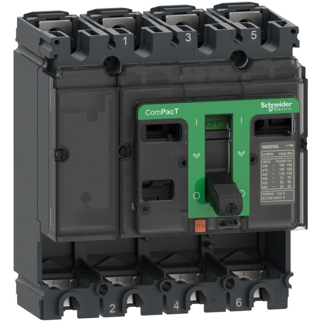 Bloc de coupure 250A 4P 36kA Schneider C25F4 ComPacT NSX250F