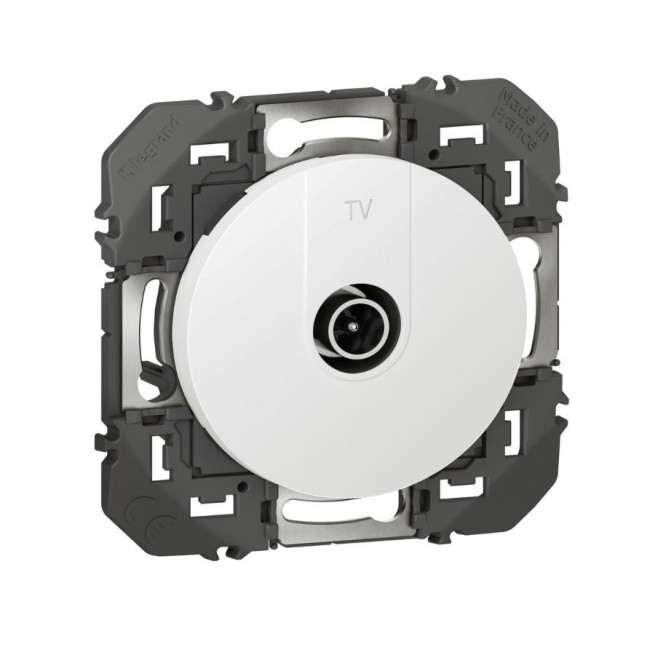 Prise TV étoile blindée Dooxie Legrand blanc noir aluminium