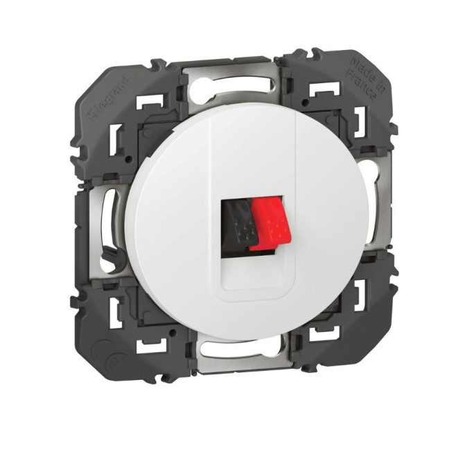 Prise haut-parleur simple Dooxie Legrand blanc aluminium
