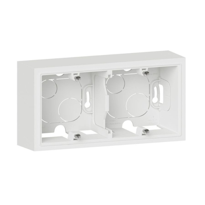 Cadre saillie 2 postes Dooxie Legrand blanc aluminium
