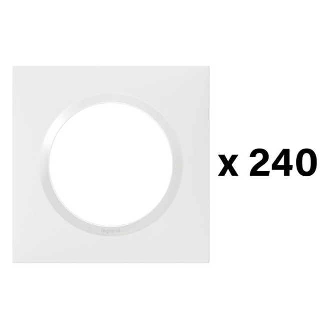 Lot 240 plaques finition 1 poste Dooxie Legrand blanc