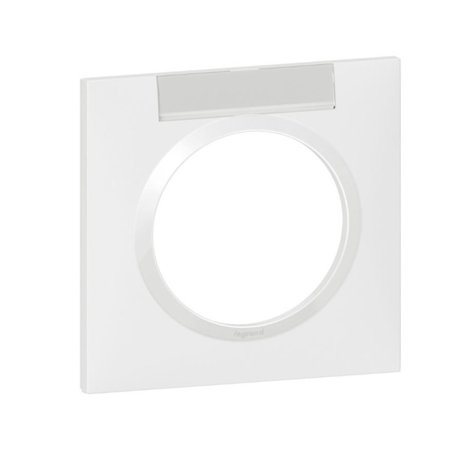 Plaque finition Dooxie 1 poste avec porte étiquette Legrand