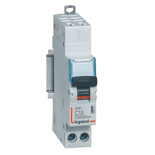 Disjoncteur - 1P + N - 10 A - Courbe C - Connexion auto/vis - DNX³