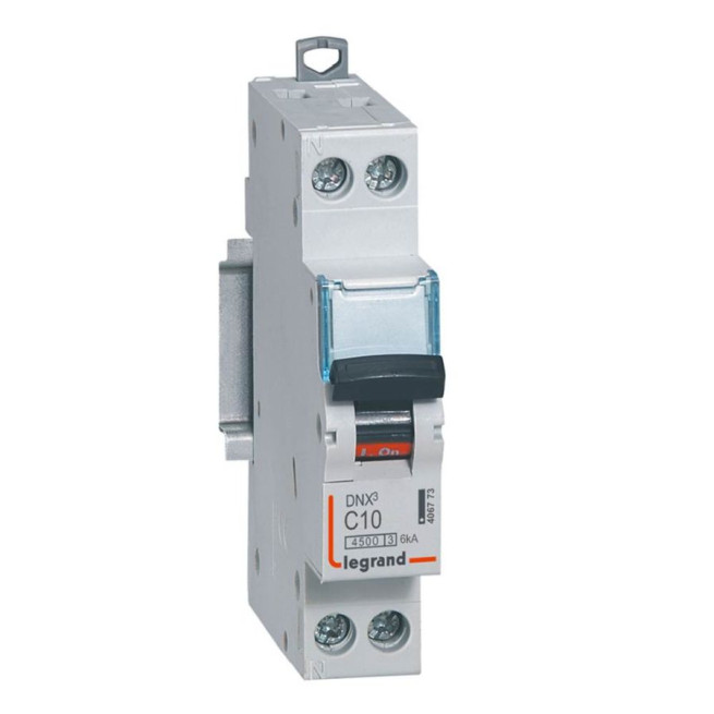 Disjoncteur - 1P + N - 10 A - Courbe C - Connexion vis - DNX³
