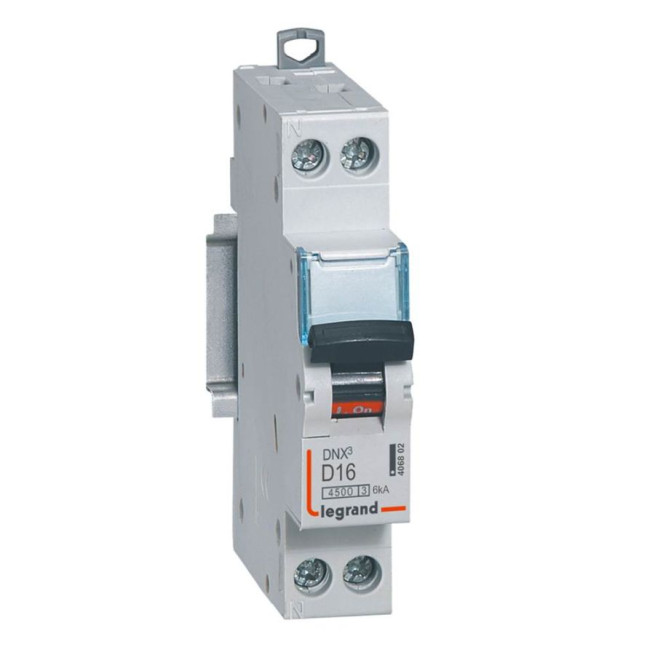 Disjoncteur - 1P + N - 16 A - Courbe D - Connexion vis - DNX³